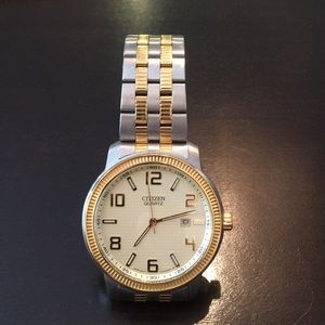 CITIZEN Watch in Stainless & Gold, Analog w Date